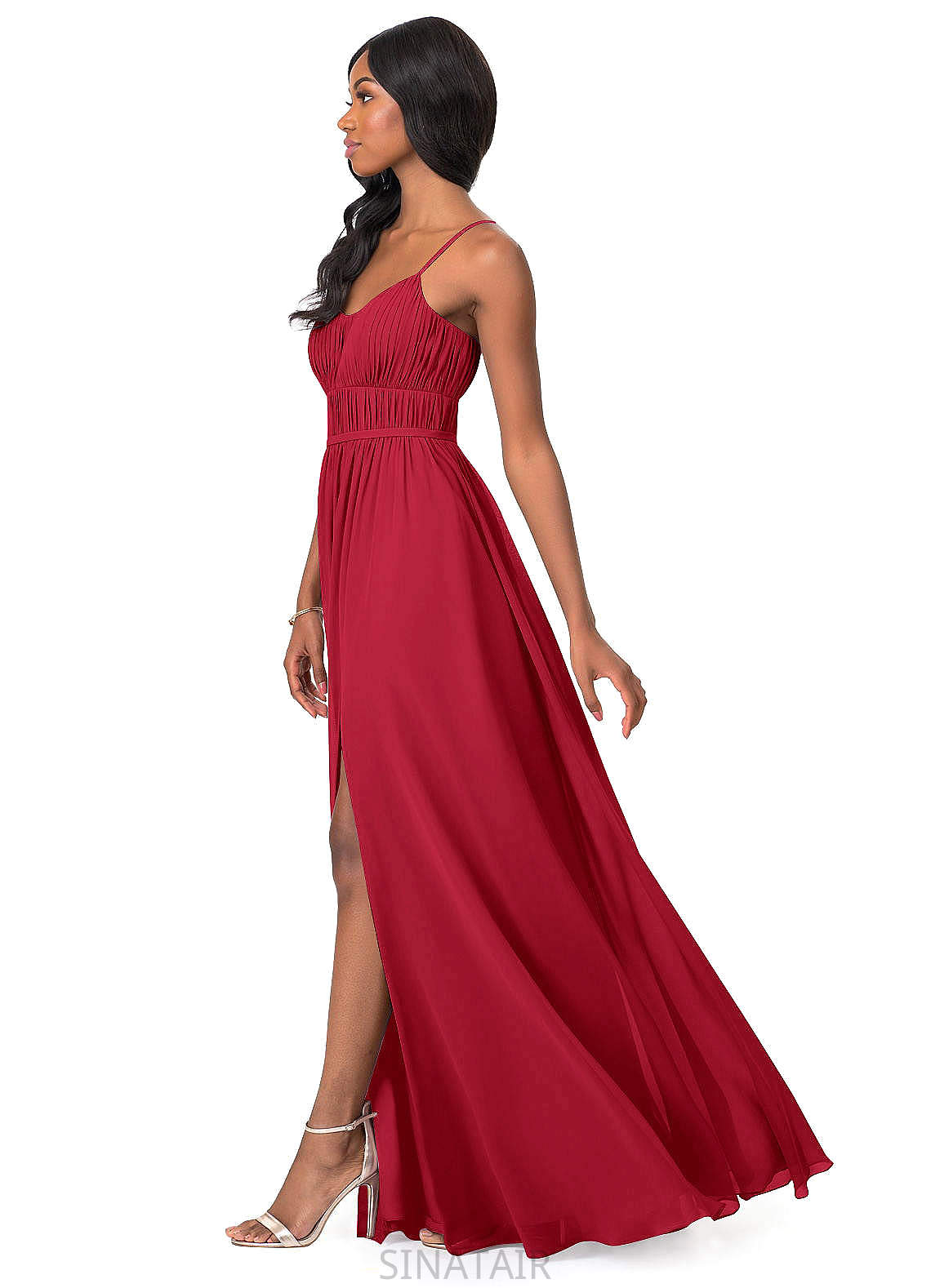 Sydnee A-Line/Princess V-Neck Natural Waist Floor Length Sleeveless Bridesmaid Dresses