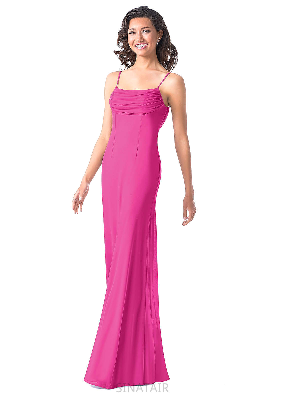 Sarahi Sleeveless Natural Waist Floor Length Trumpet/Mermaid Scoop Bridesmaid Dresses