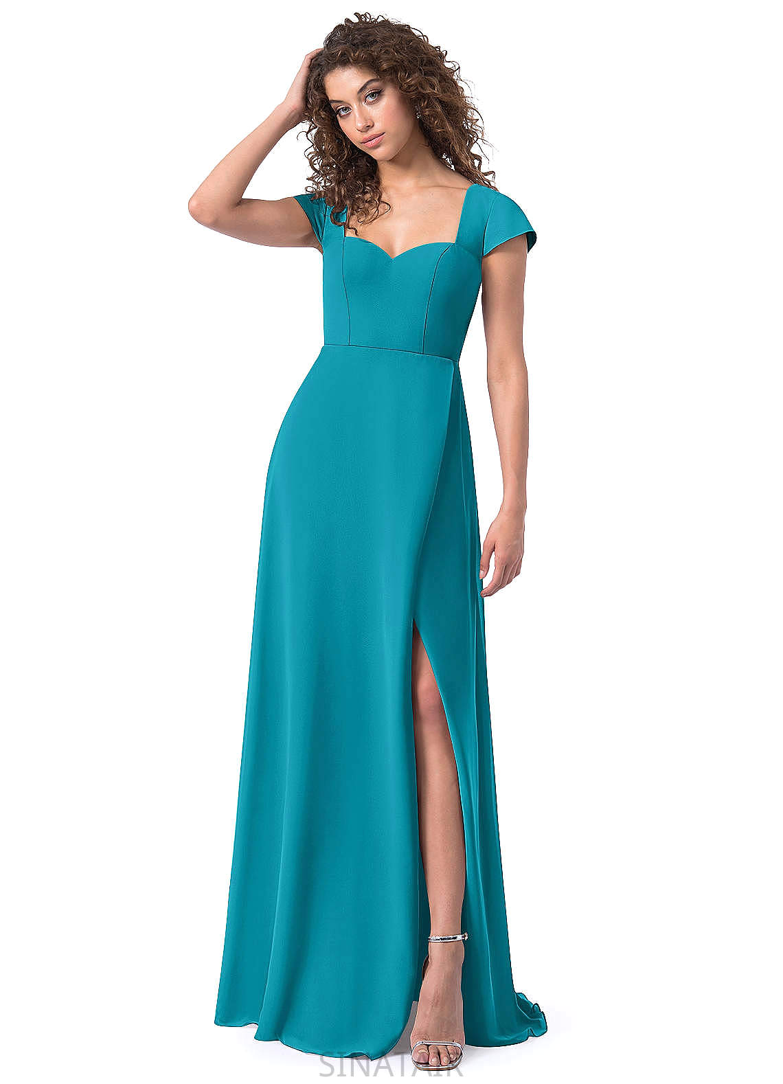 Isis A-Line/Princess Floor Length Natural Waist Sleeveless V-Neck Bridesmaid Dresses