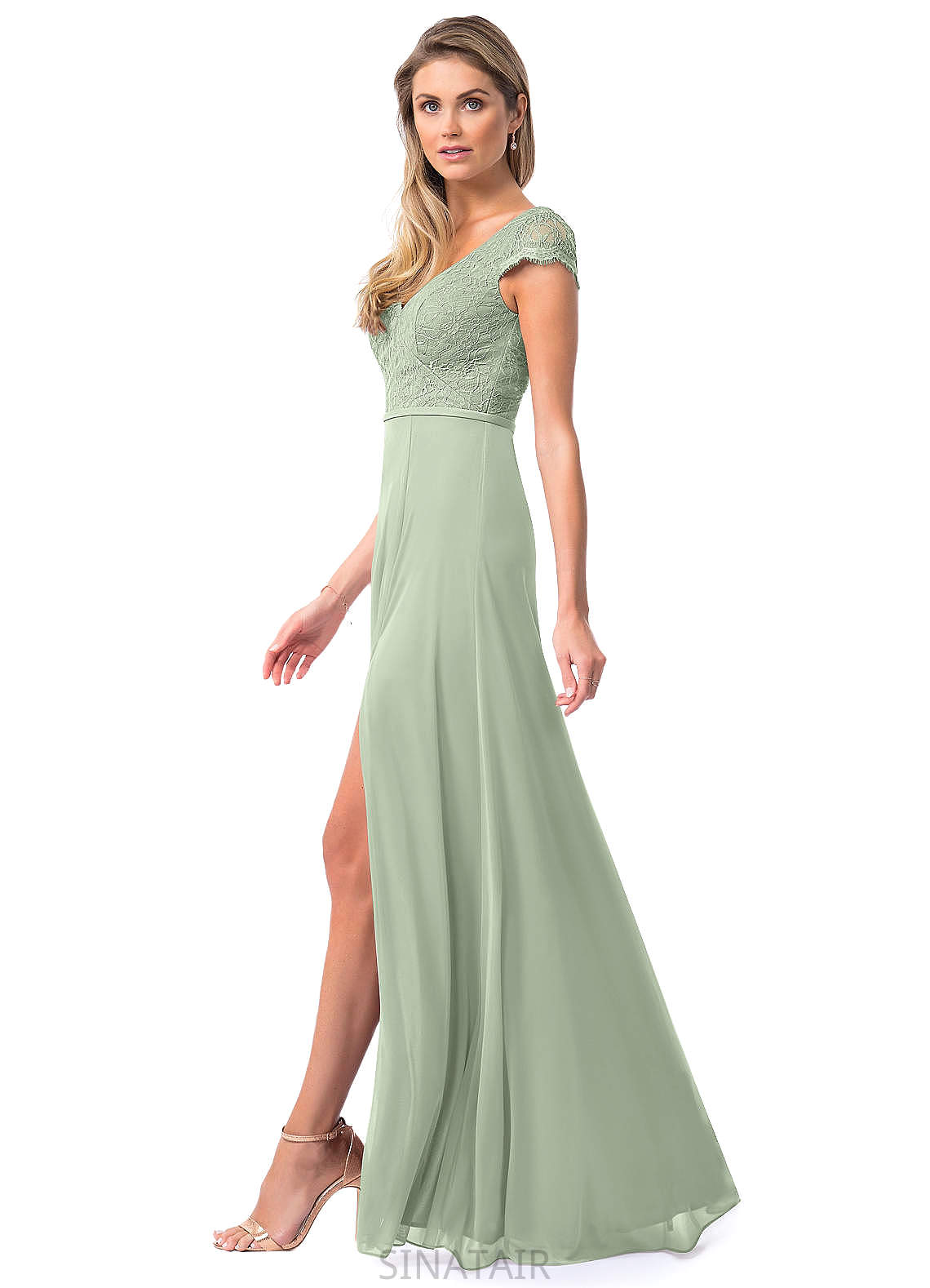 Makenzie Spaghetti Staps Sleeveless A-Line/Princess Floor Length Natural Waist Bridesmaid Dresses