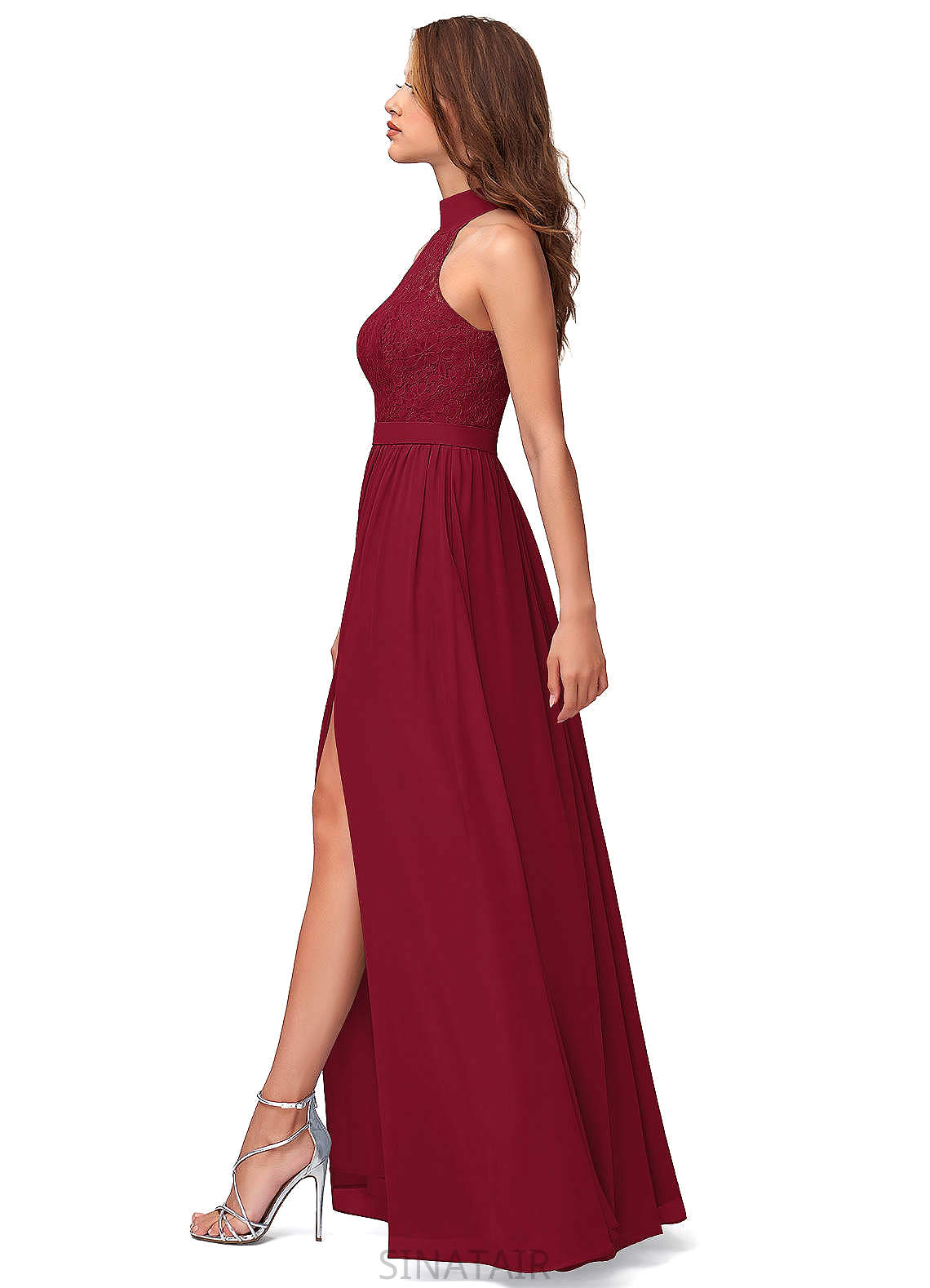 Giada Floor Length Trumpet/Mermaid Spaghetti Staps Sleeveless Natural Waist Bridesmaid Dresses