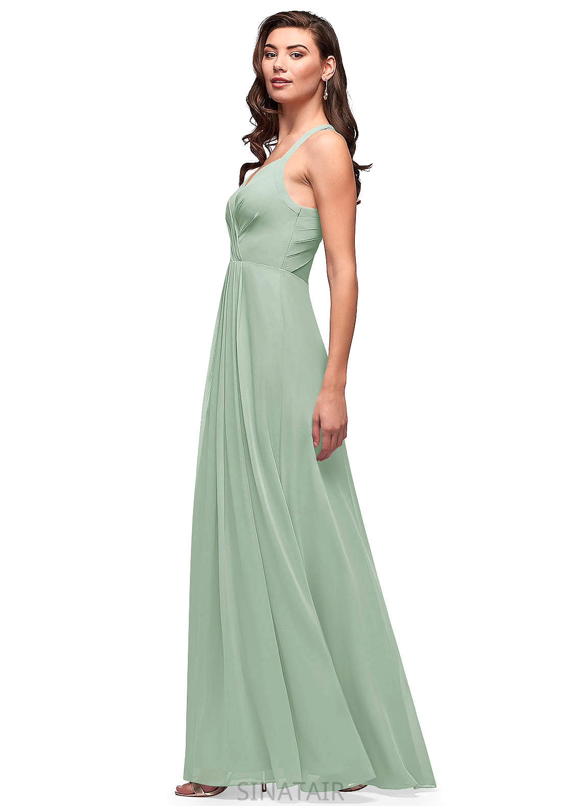 Charlize Straps Floor Length Sleeveless A-Line/Princess Natural Waist Bridesmaid Dresses