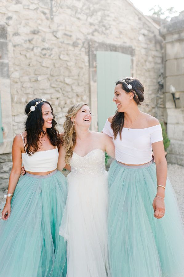 Mix & Match Tulle Bridesmaid Dresses Two Pieces Cute Dresses