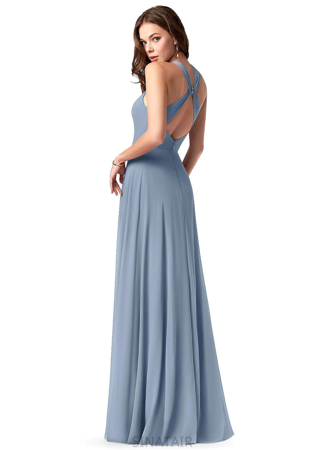 Val One Shoulder Trumpet/Mermaid Spandex Natural Waist Sleeveless Floor Length Bridesmaid Dresses