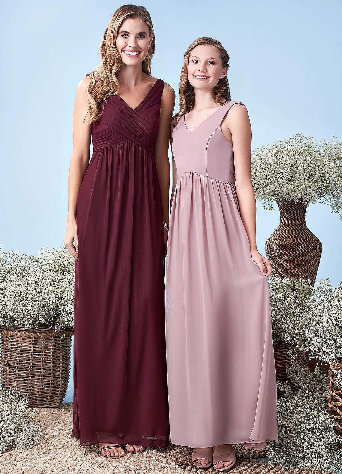 Kaitlynn Sleeveless Scoop A-Line/Princess Natural Waist Floor Length Bridesmaid Dresses