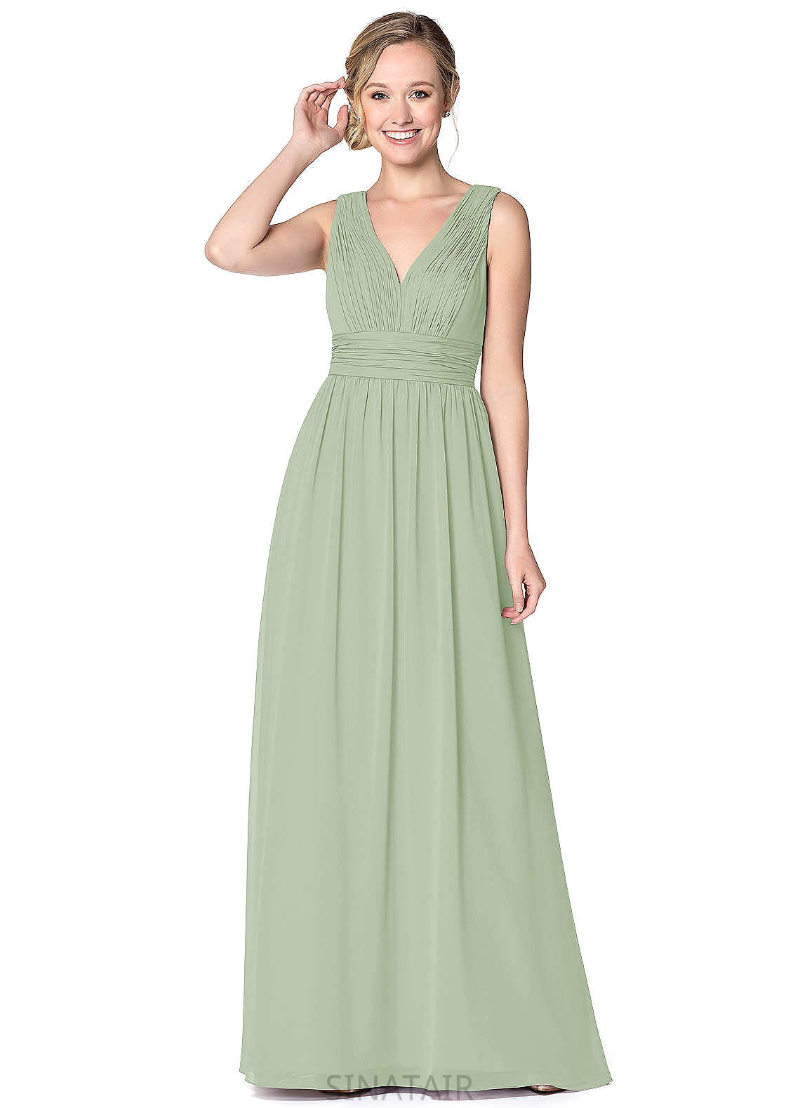 Clara Knee Length Natural Waist A-Line/Princess Sleeveless Straps Bridesmaid Dresses