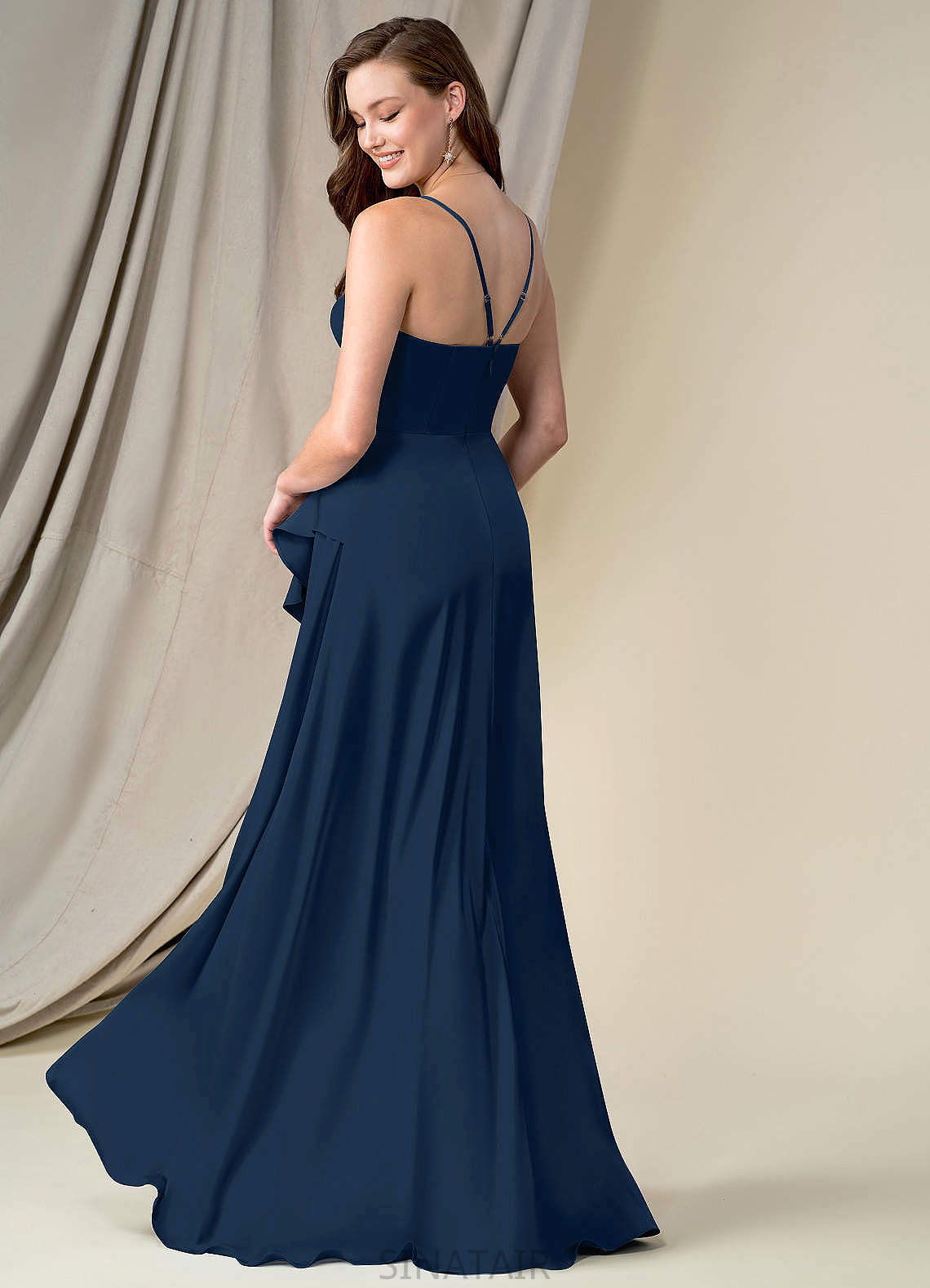 Eden Straps Natural Waist A-Line/Princess Floor Length Sleeveless Bridesmaid Dresses