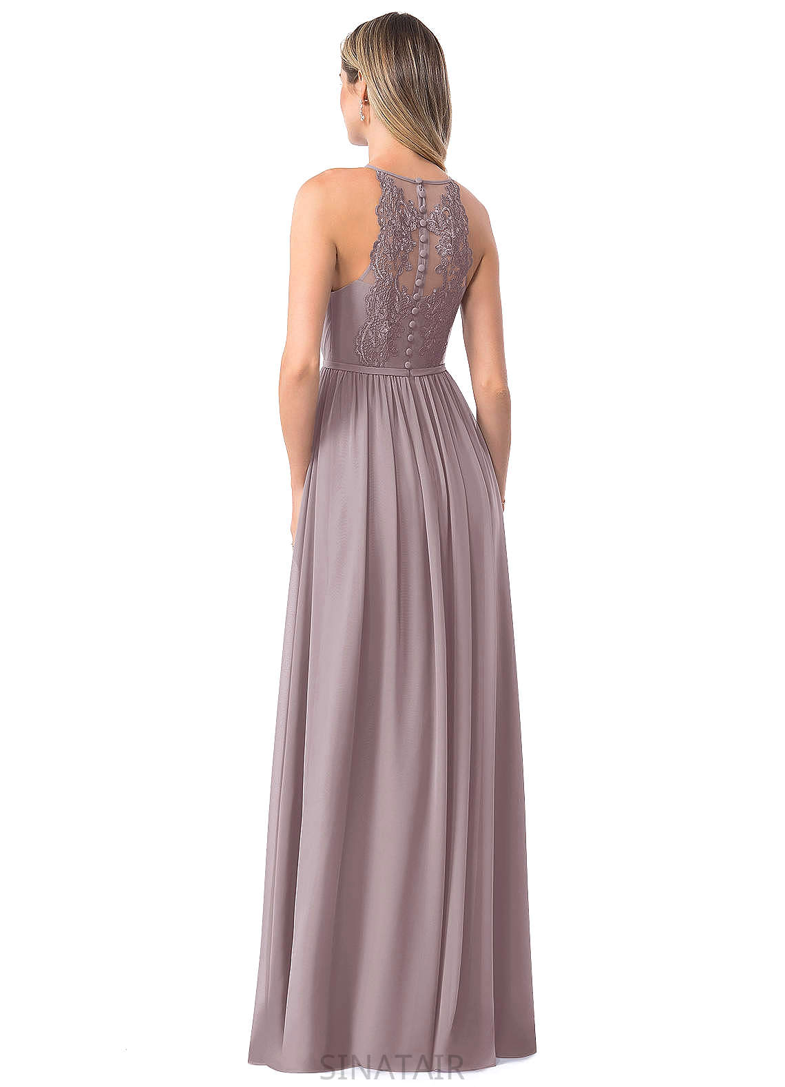 Lila Floor Length Natural Waist V-Neck Cap Sleeves Bridesmaid Dresses