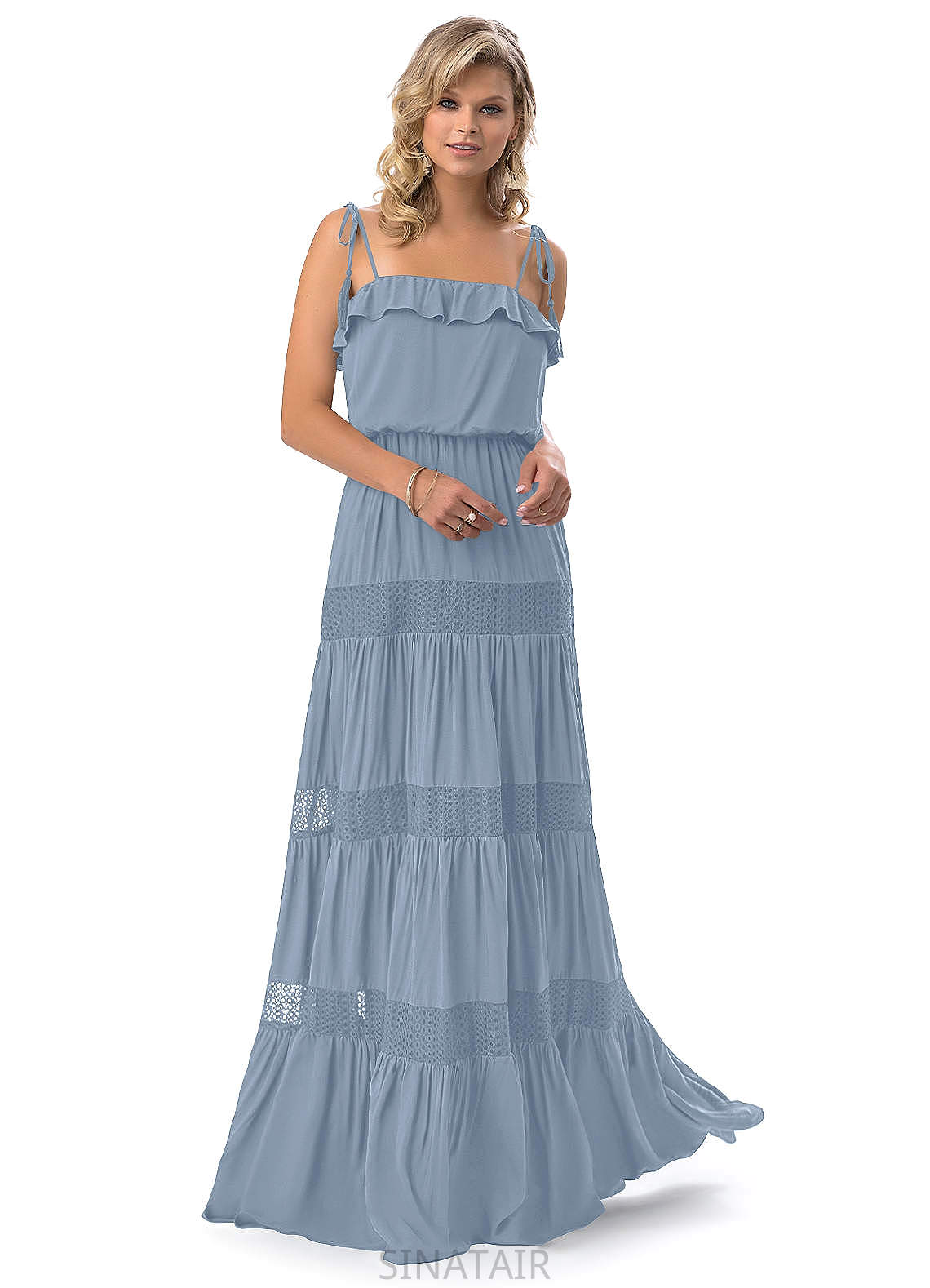 Cecilia Natural Waist A-Line/Princess Floor Length Sleeveless Bridesmaid Dresses