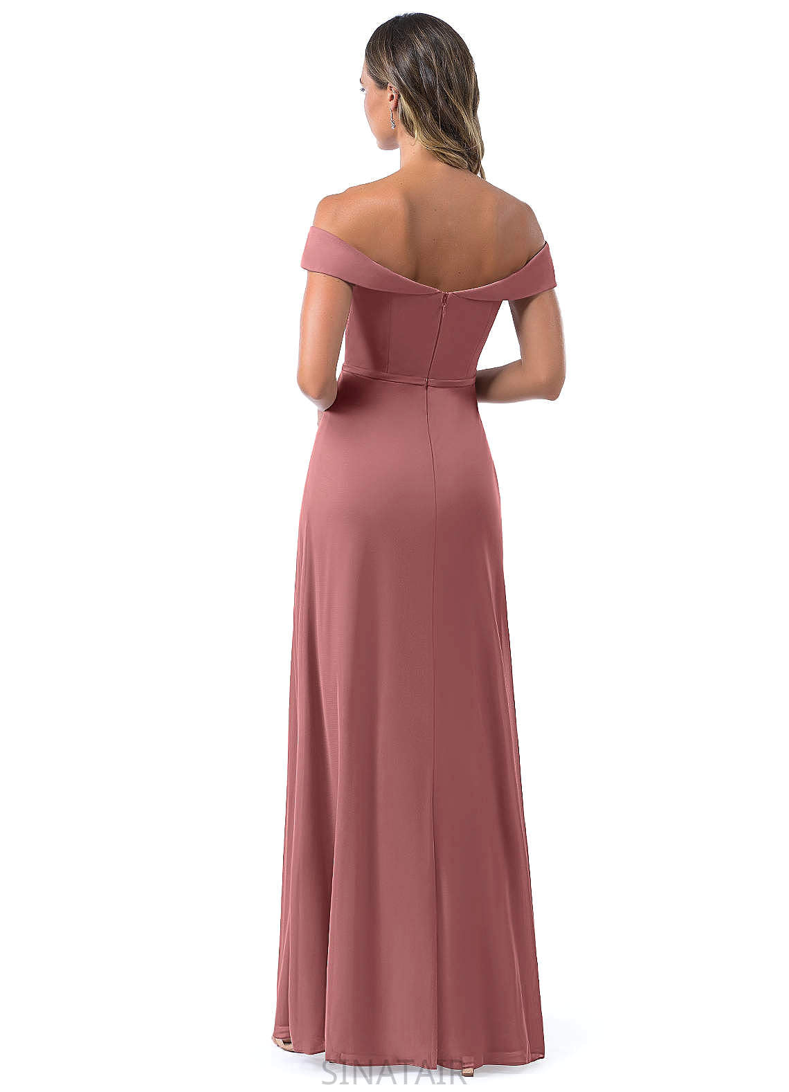 Arianna Natural Waist A-Line/Princess Sleeveless Floor Length V-Neck Bridesmaid Dresses