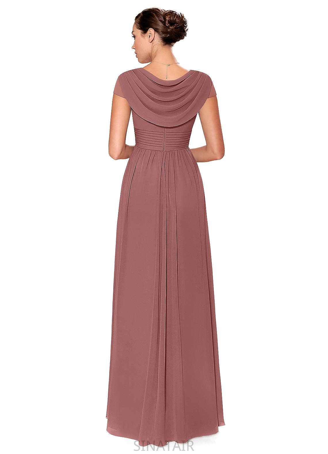 Maddison Floor Length Natural Waist Sheath/Column Scoop Sleeveless Bridesmaid Dresses