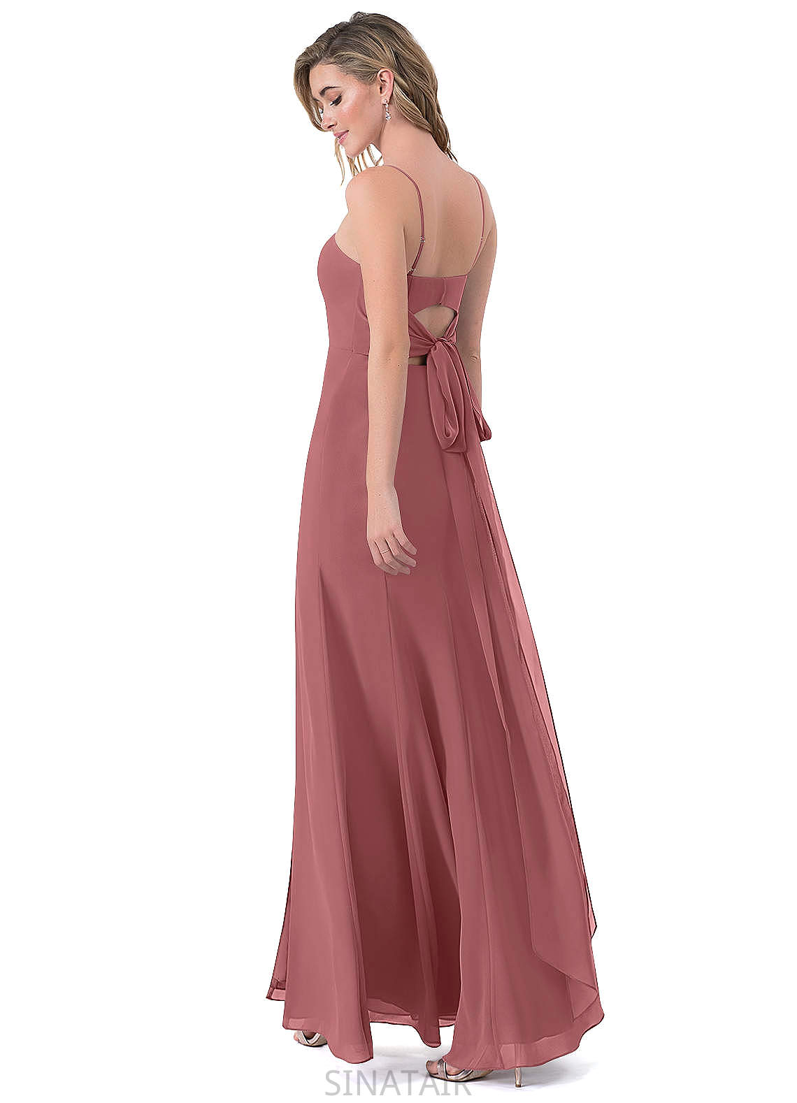 Penelope Sleeveless Natural Waist A-Line/Princess Knee Length Straps Bridesmaid Dresses