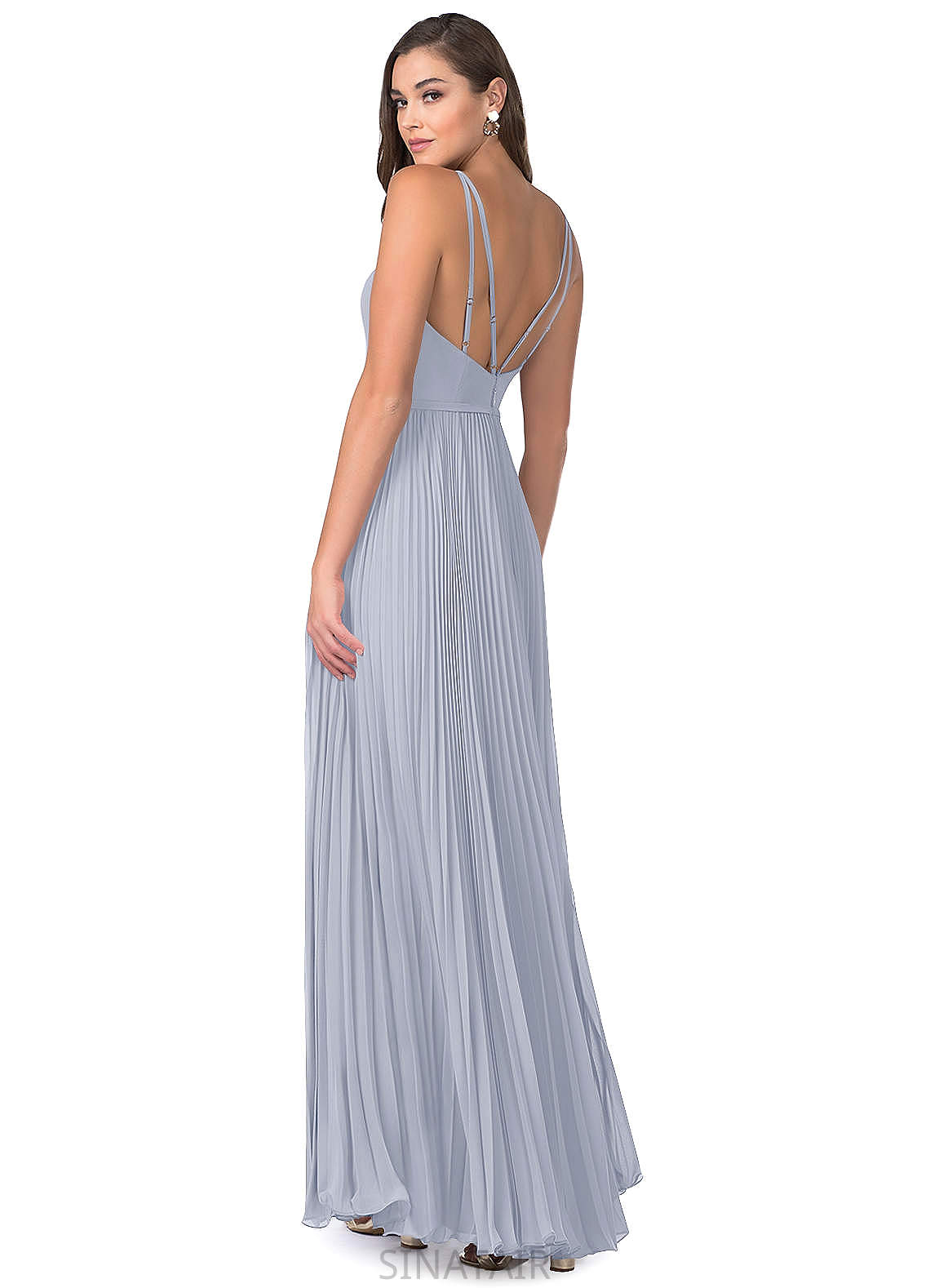 Ashly Natural Waist Sleeveless Scoop Floor Length A-Line/Princess Bridesmaid Dresses