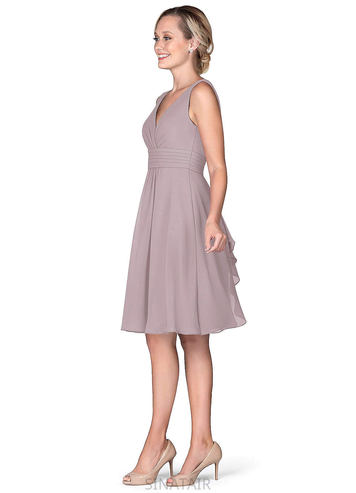 Angel Sleeveless Natural Waist Scoop Floor Length A-Line/Princess Bridesmaid Dresses