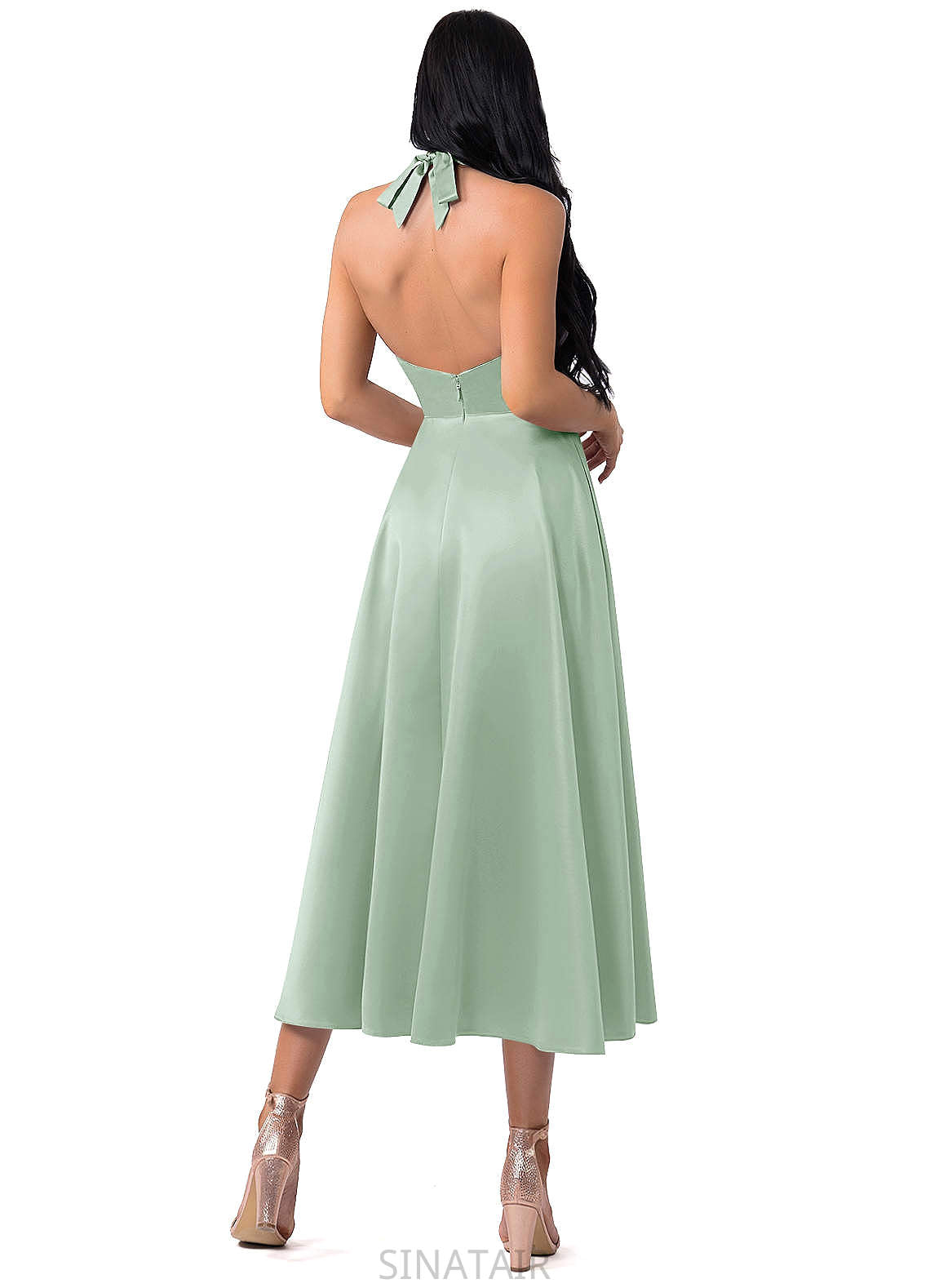 Jenna Floor Length Natural Waist V-Neck Sleeveless A-Line/Princess Bridesmaid Dresses