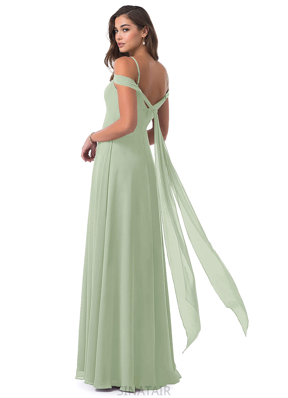 Desirae Floor Length Natural Waist A-Line/Princess Sleeveless Halter Bridesmaid Dresses