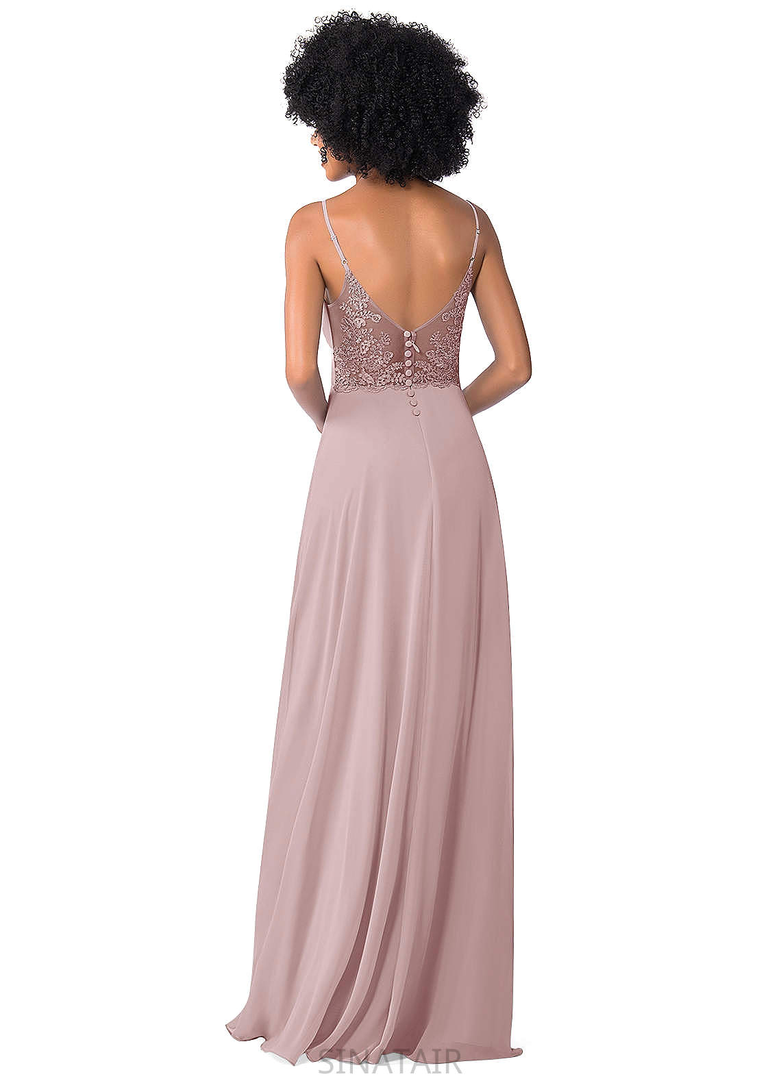 Kathy Floor Length Halter Sleeveless Natural Waist A-Line/Princess Bridesmaid Dresses