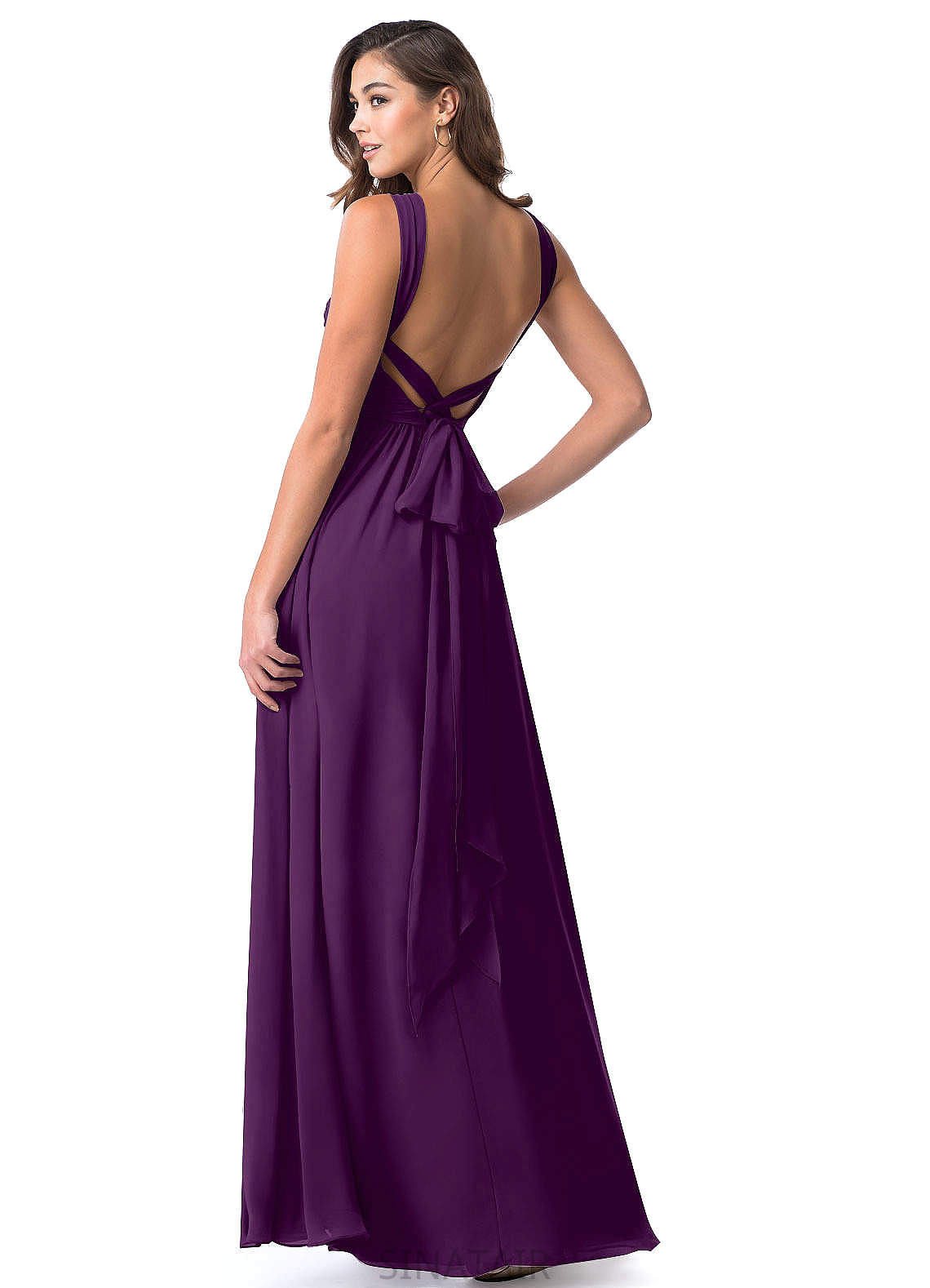 Julianne Sleeveless V-Neck A-Line/Princess Floor Length Natural Waist Bridesmaid Dresses