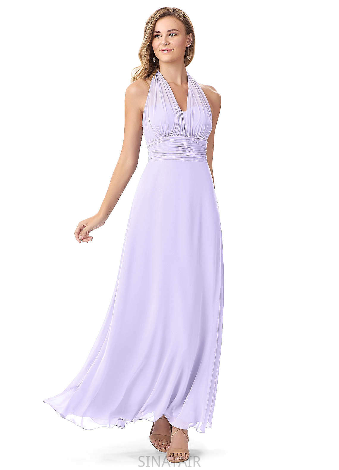 Reagan Natural Waist A-Line/Princess Floor Length Spaghetti Staps Sleeveless Bridesmaid Dresses