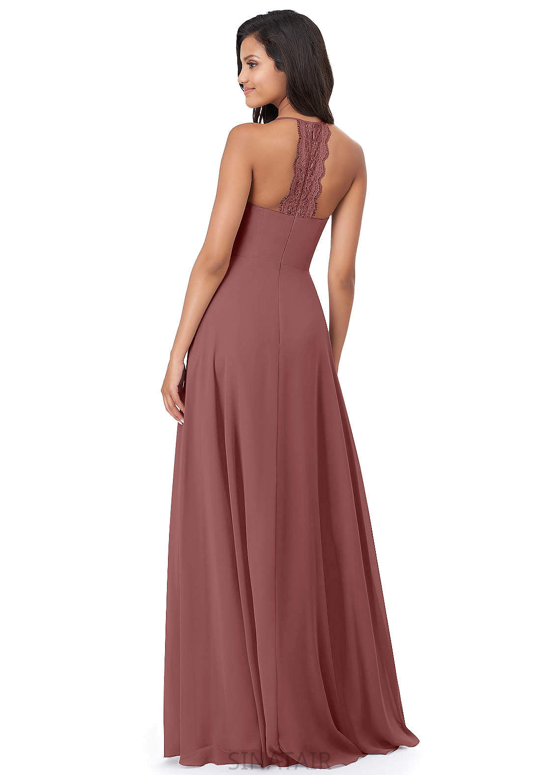 Kianna A-Line/Princess Sleeveless Floor Length Natural Waist Spaghetti Staps Bridesmaid Dresses