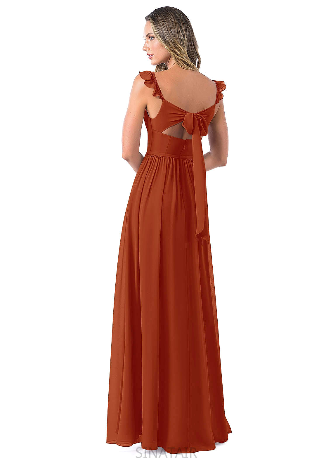 Penelope Floor Length A-Line/Princess V-Neck Natural Waist Short Sleeves Bridesmaid Dresses