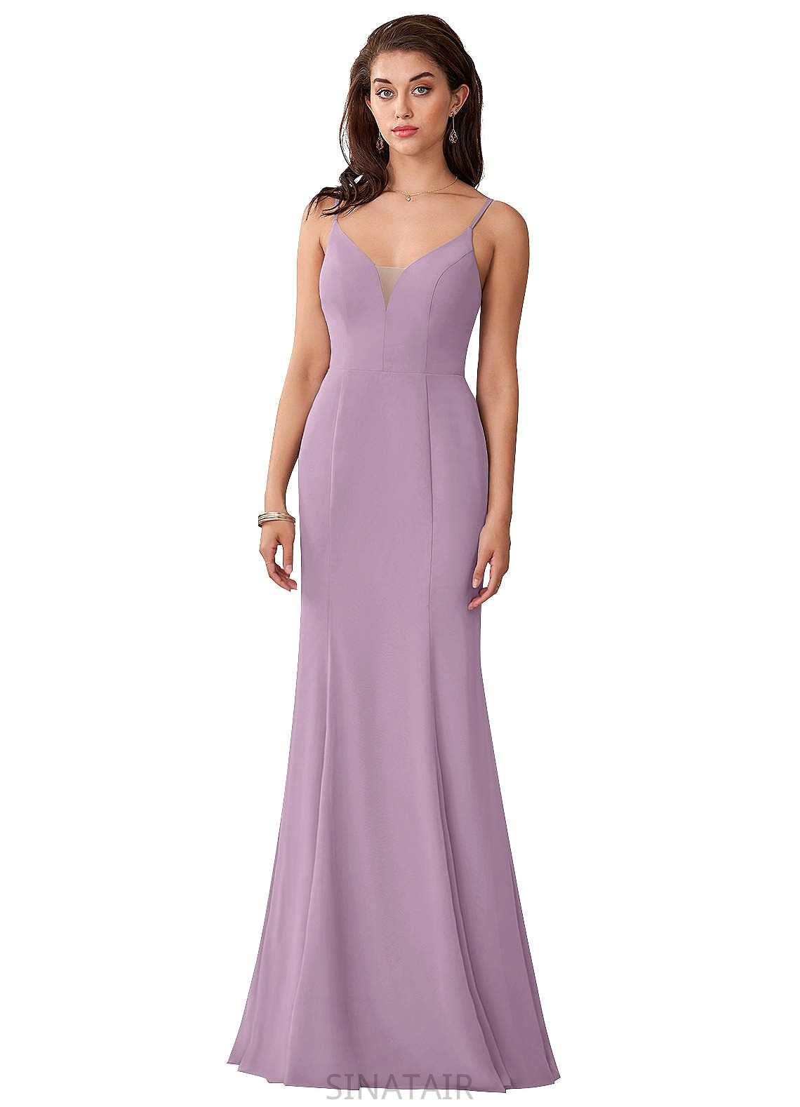 Sadie Floor Length Straps Sleeveless A-Line/Princess Natural Waist Bridesmaid Dresses