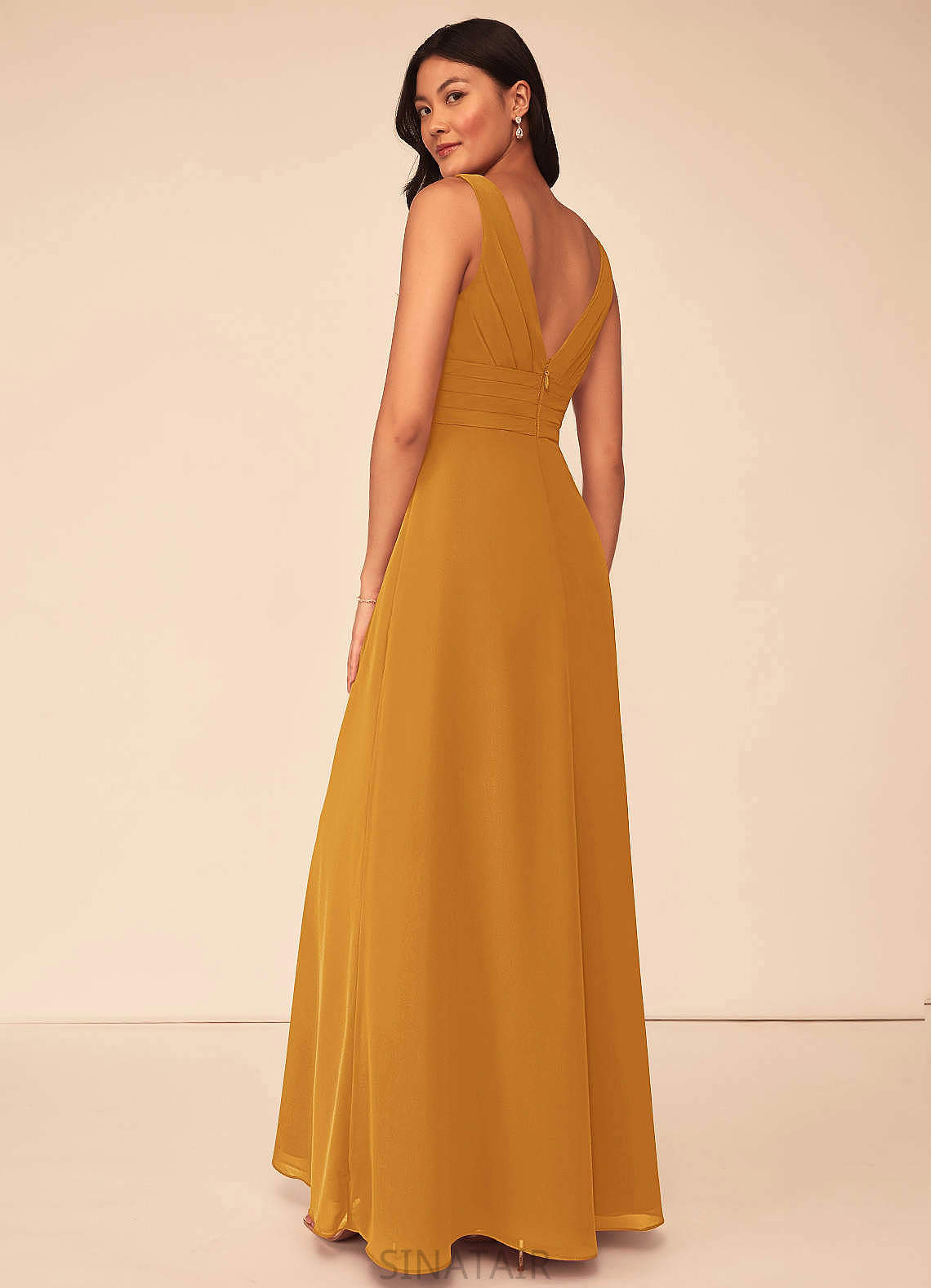 Jane Sleeveless Off The Shoulder Floor Length Natural Waist A-Line/Princess Bridesmaid Dresses