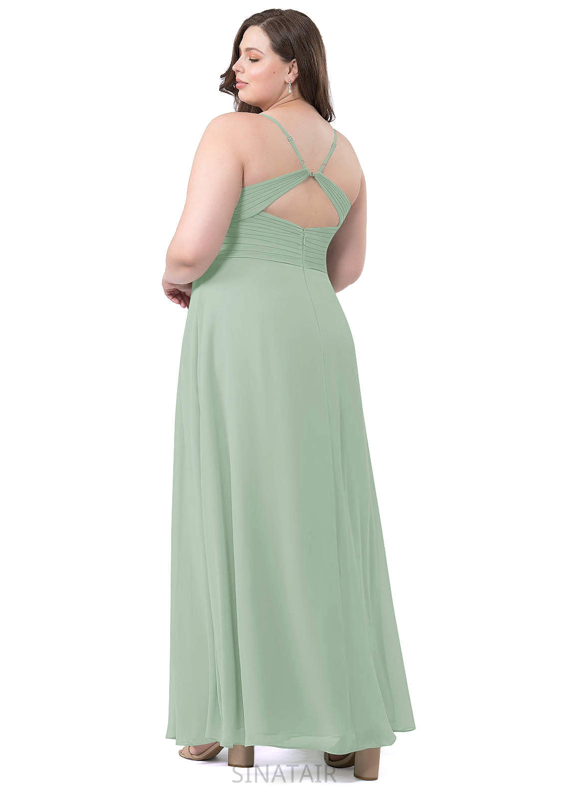 Lana Sleeveless Floor Length V-Neck Natural Waist A-Line/Princess Bridesmaid Dresses