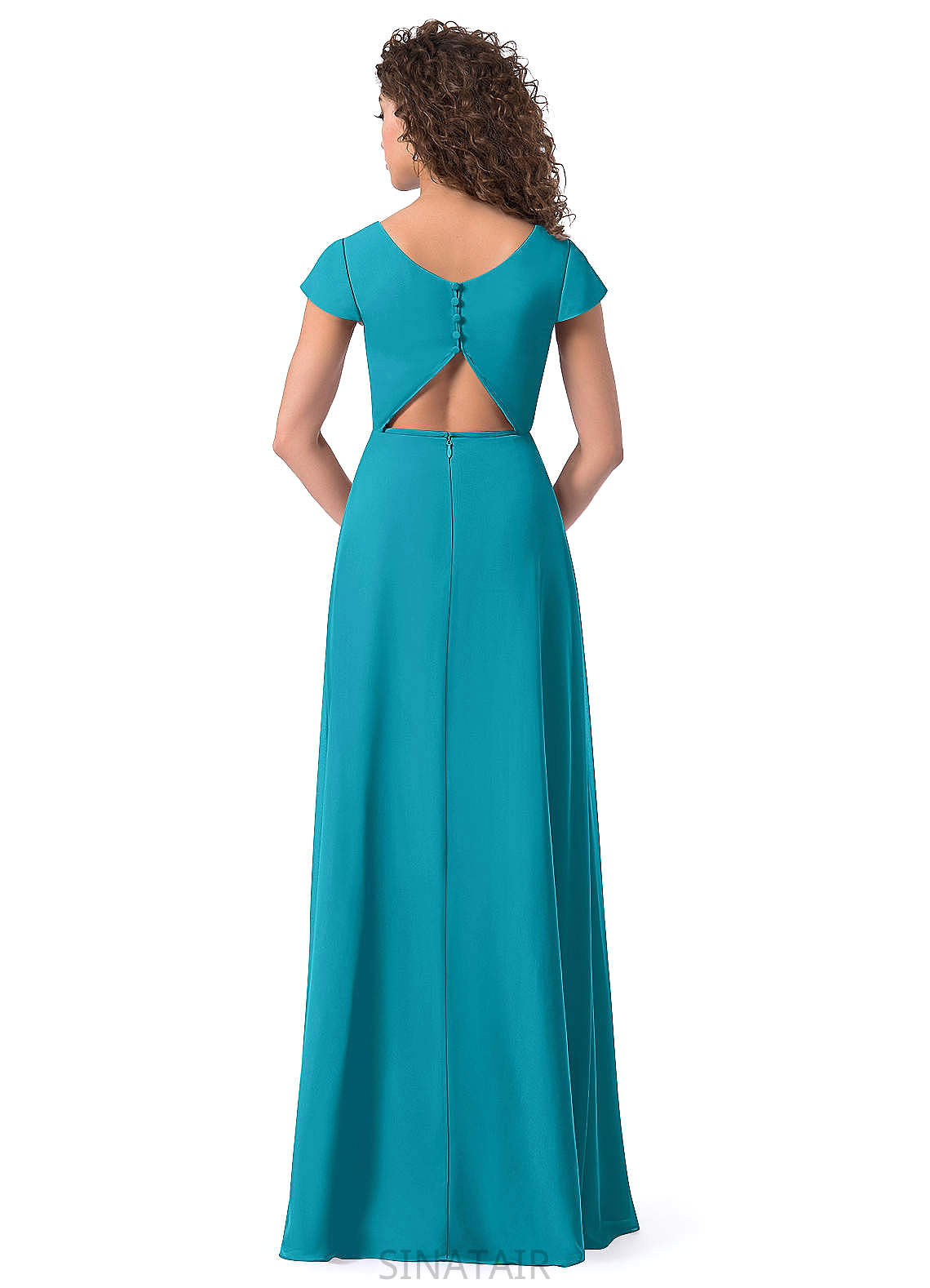 Isis A-Line/Princess Floor Length Natural Waist Sleeveless V-Neck Bridesmaid Dresses