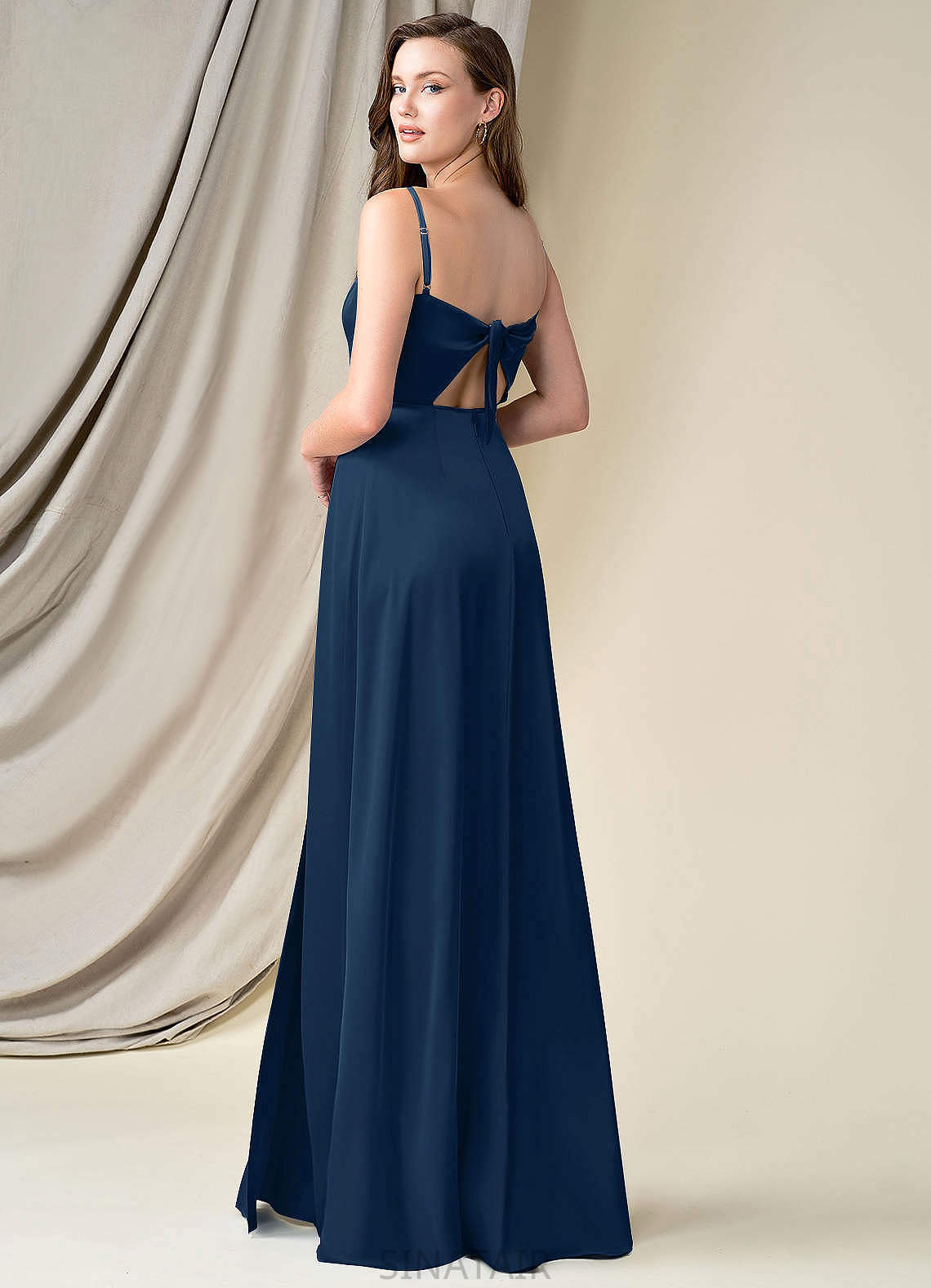 Liz A-Line/Princess Scoop Natural Waist Floor Length Sleeveless Bridesmaid Dresses