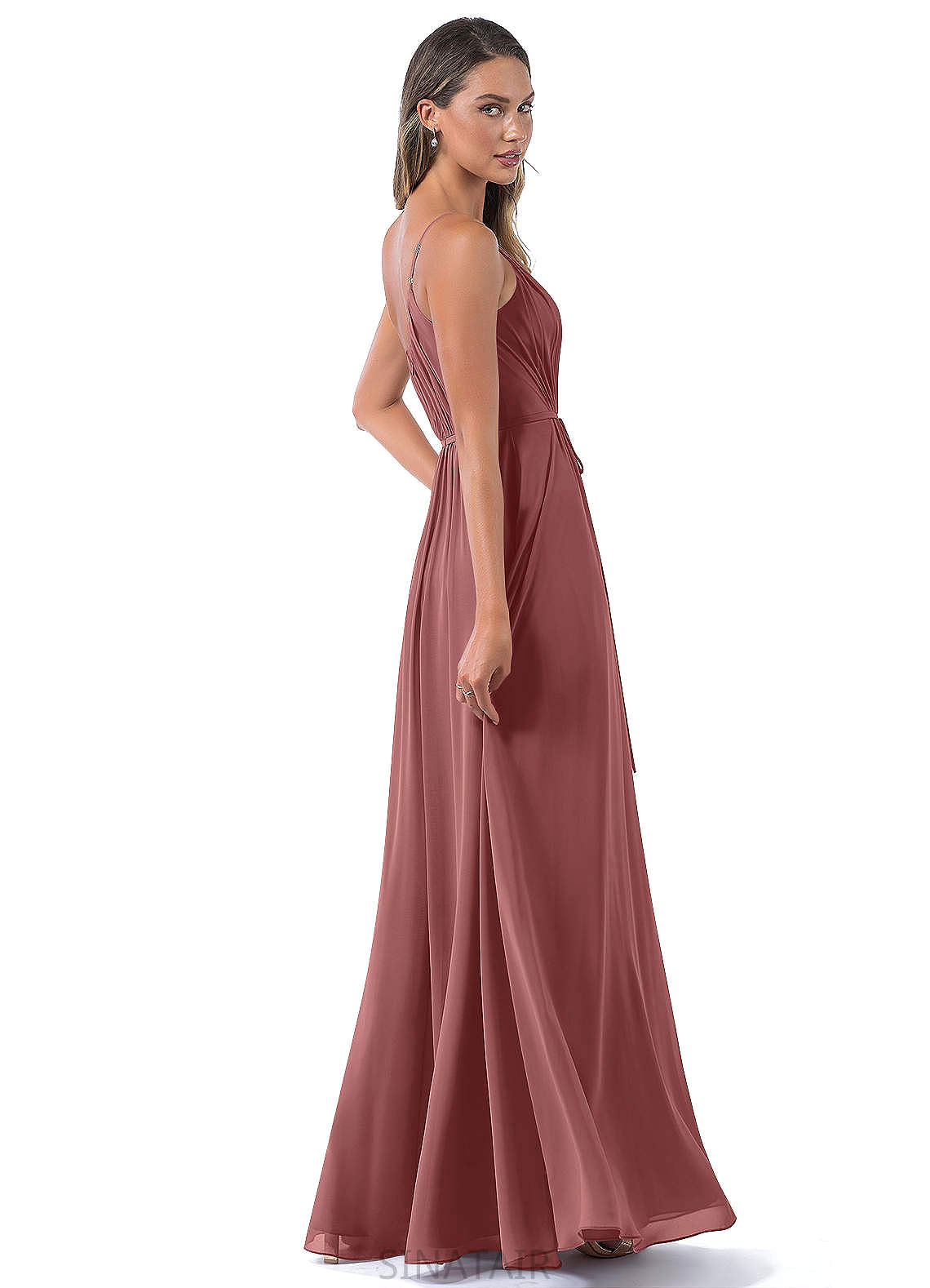 Jamiya Sleeveless Natural Waist A-Line/Princess Spaghetti Staps Floor Length Bridesmaid Dresses