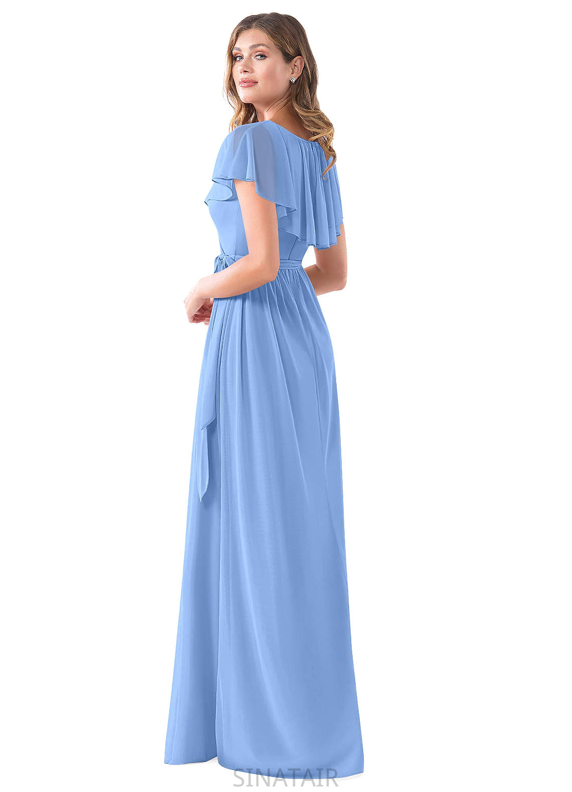 Lillianna A-Line/Princess Sleeveless Natural Waist Scoop Floor Length Bridesmaid Dresses