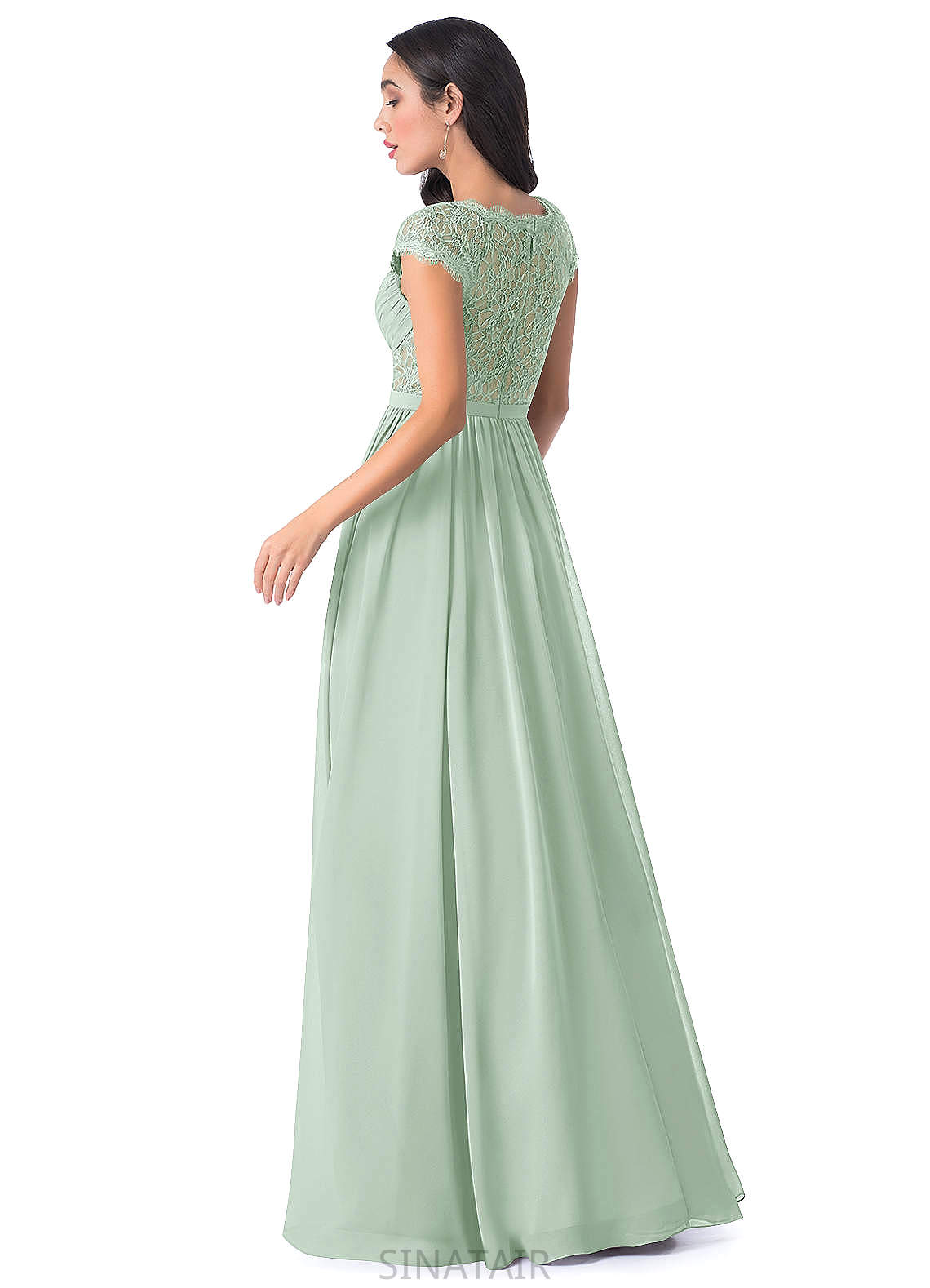 Yvonne Sleeveless Floor Length Natural Waist V-Neck A-Line/Princess Bridesmaid Dresses