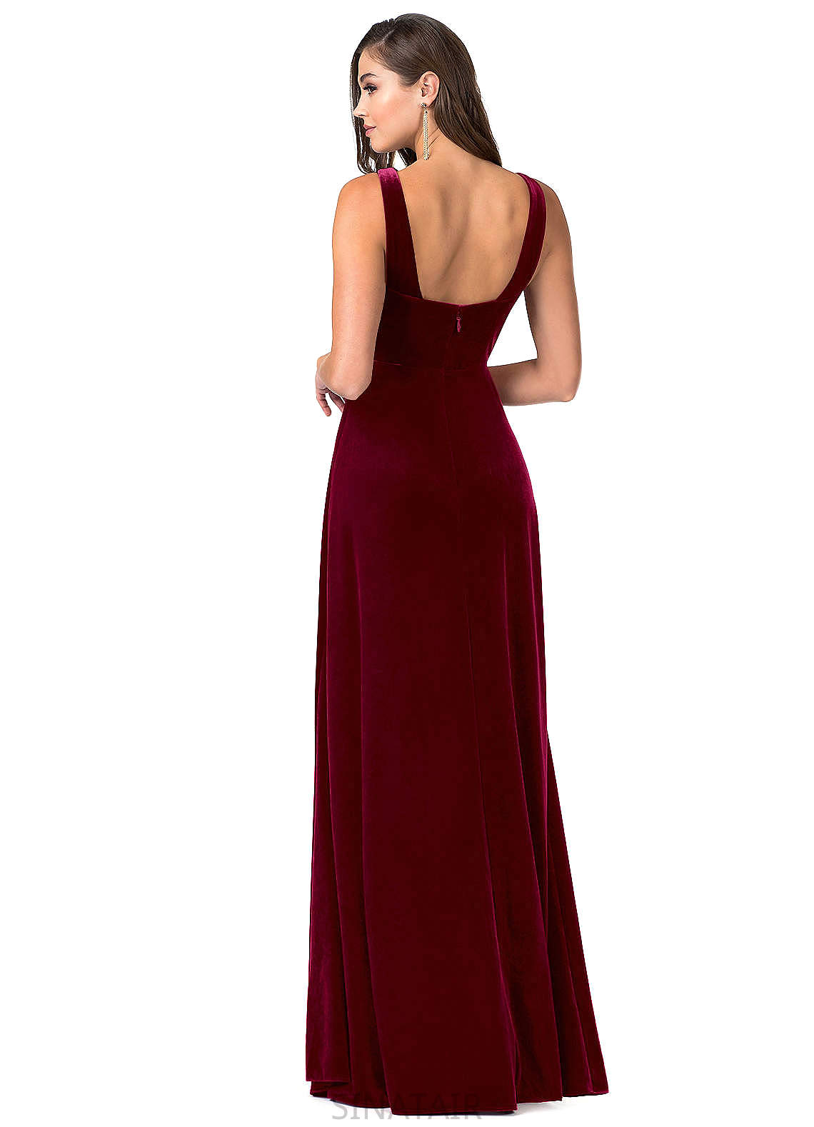 Michaela Sleeveless Natural Waist Floor Length A-Line/Princess Spaghetti Staps Bridesmaid Dresses