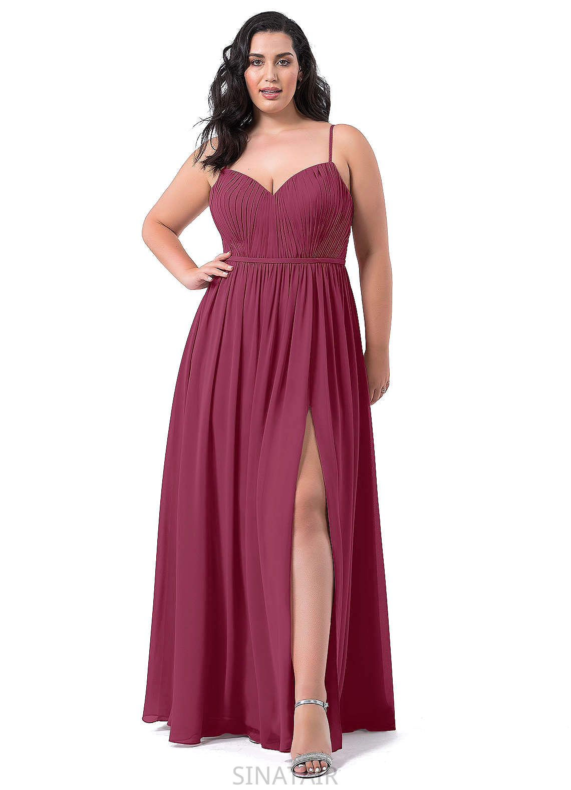 Kali Sleeveless Natural Waist Floor Length Straps A-Line/Princess Bridesmaid Dresses