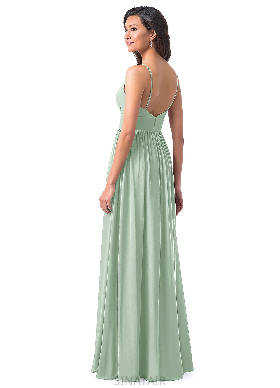 Bria Floor Length Natural Waist Scoop Sleeveless A-Line/Princess Bridesmaid Dresses