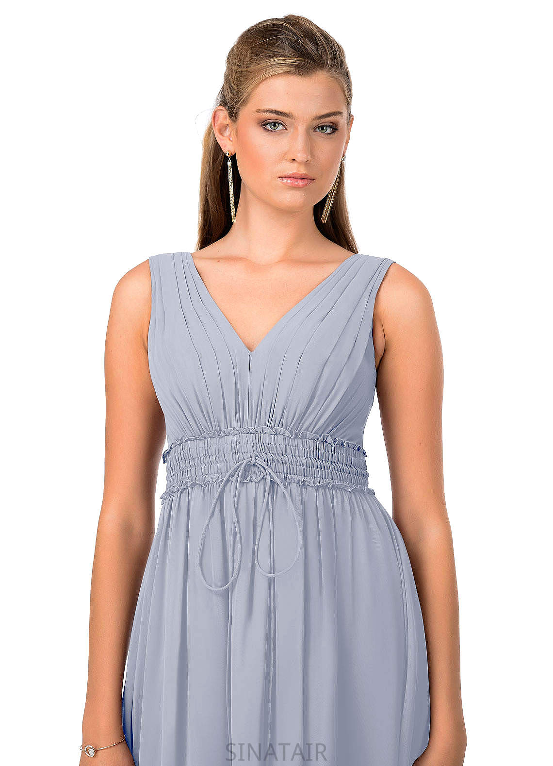 Rosemary Floor Length Sleeveless A-Line/Princess Natural Waist Scoop Bridesmaid Dresses