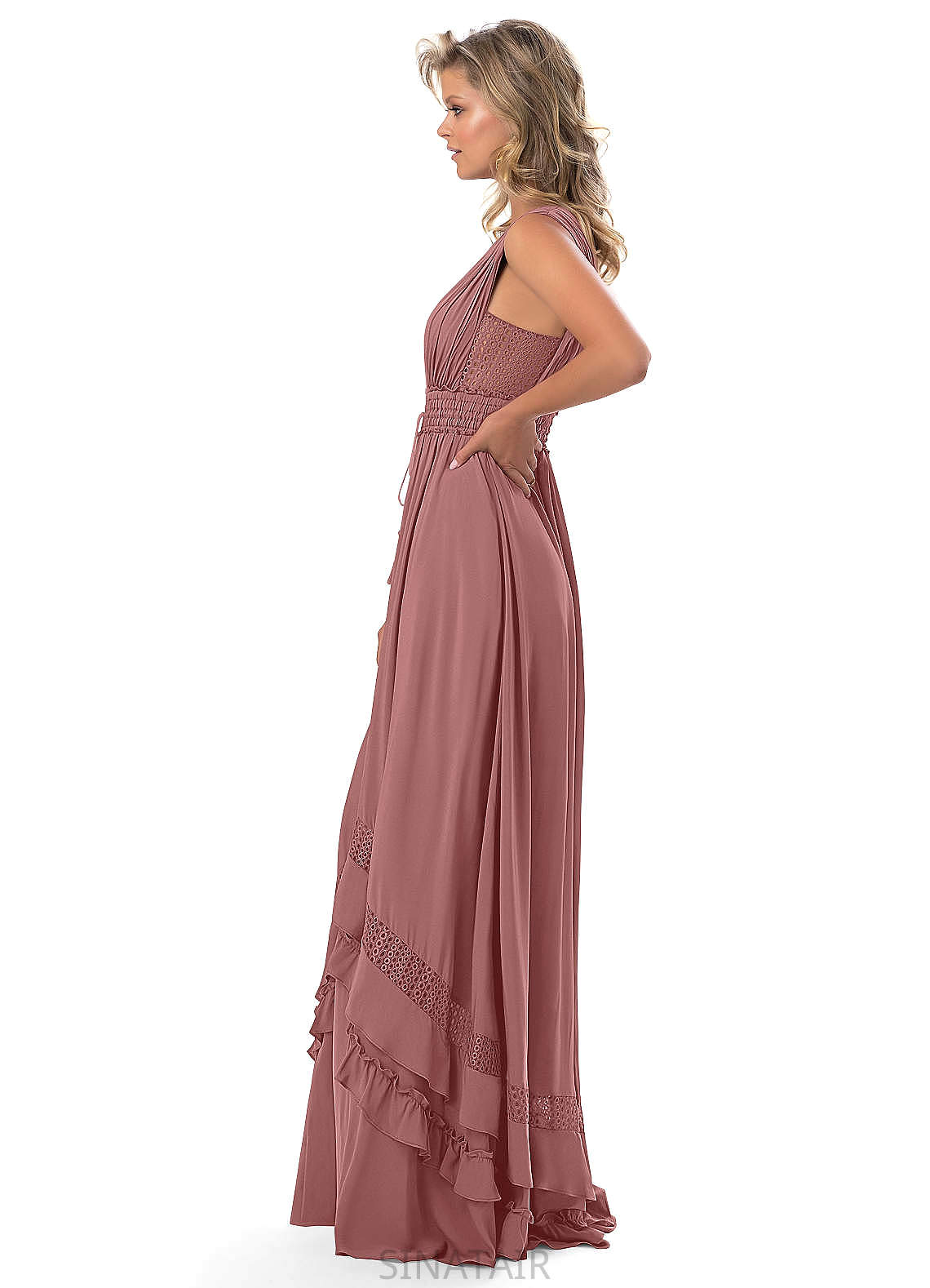 Lexi Sleeveless Natural Waist One Shoulder Trumpet/Mermaid Floor Length Bridesmaid Dresses