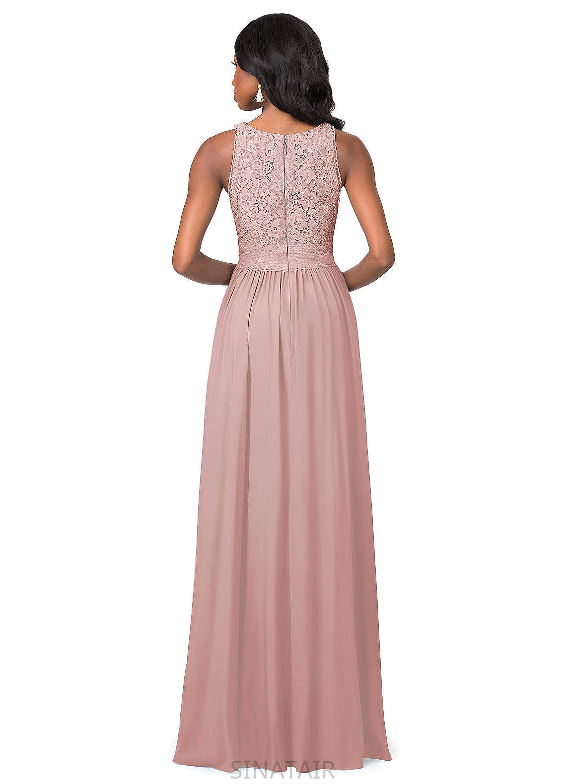 Winifred V-Neck A-Line/Princess Floor Length Natural Waist Sleeveless Bridesmaid Dresses