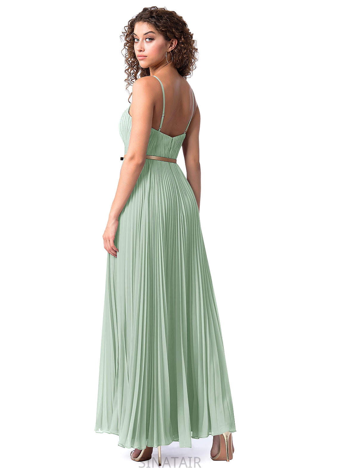 Payten Natural Waist Sleeveless Straps Floor Length A-Line/Princess Bridesmaid Dresses