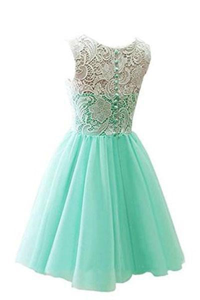 Flower Girl / Adult Ball Gown Lace Short Prom Dress