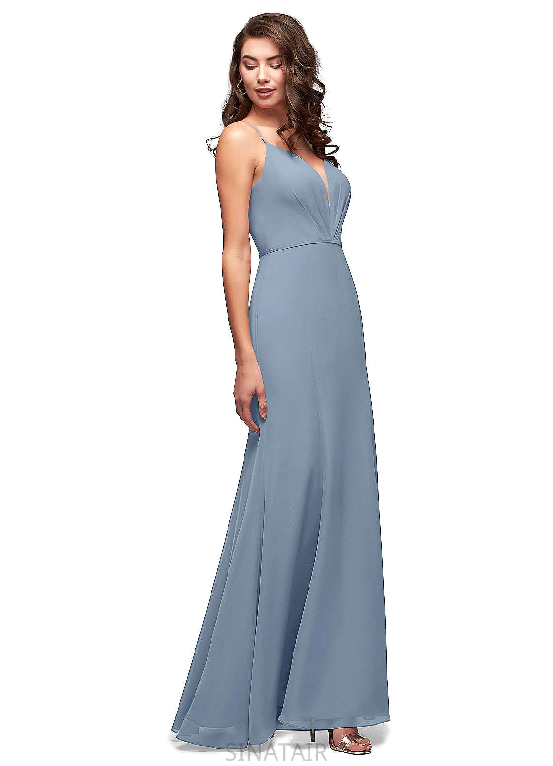 Summer Floor Length Scoop Sleeveless Natural Waist A-Line/Princess Bridesmaid Dresses