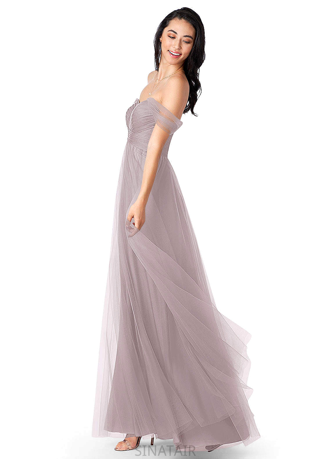 Elaina Natural Waist A-Line/Princess Floor Length Scoop Sleeveless Bridesmaid Dresses