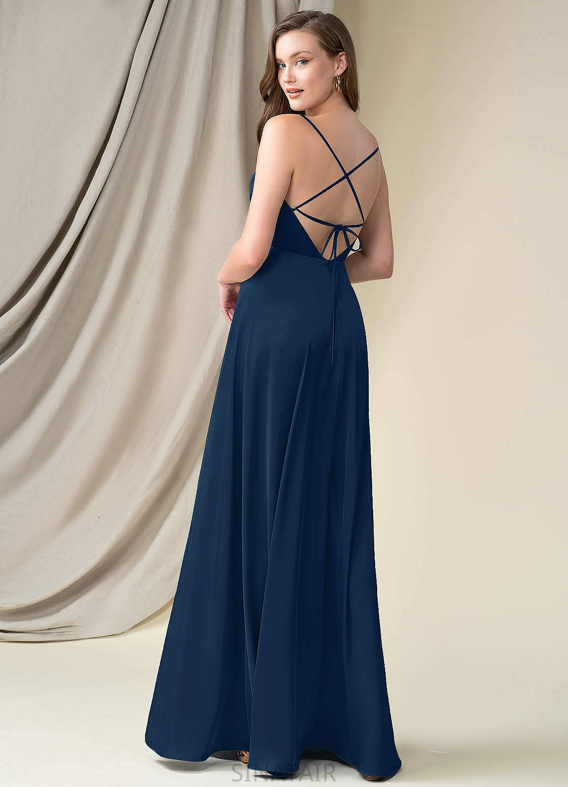 Dayanara Sleeveless A-Line/Princess Floor Length Spaghetti Staps Natural Waist Bridesmaid Dresses