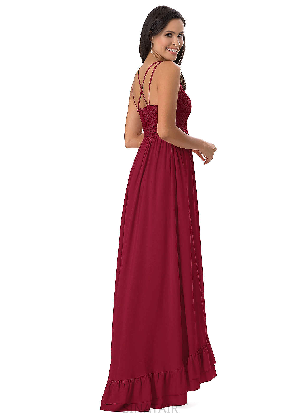 Lucile Floor Length Natural Waist A-Line/Princess Sleeveless V-Neck Bridesmaid Dresses