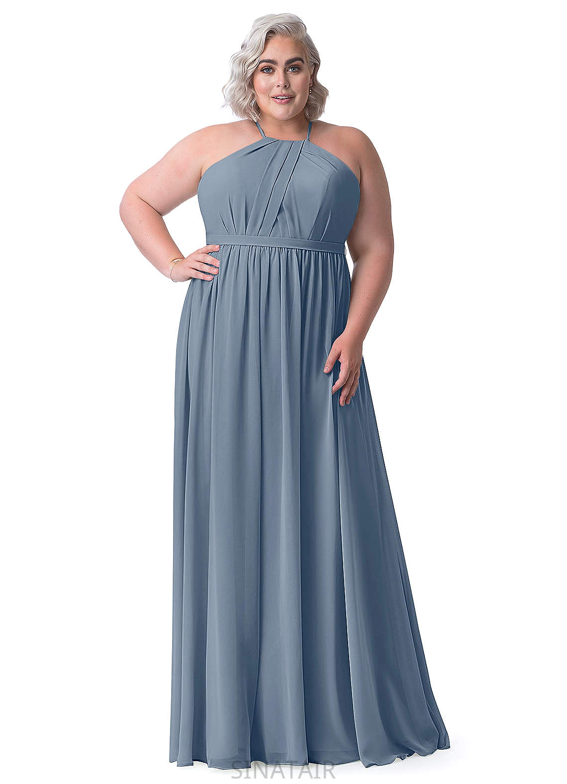 Holly V-Neck Natural Waist A-Line/Princess Floor Length Sleeveless Bridesmaid Dresses