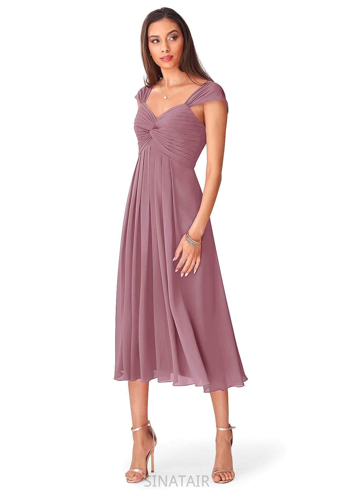 Kimberly Natural Waist Sleeveless V-Neck Floor Length A-Line/Princess Bridesmaid Dresses