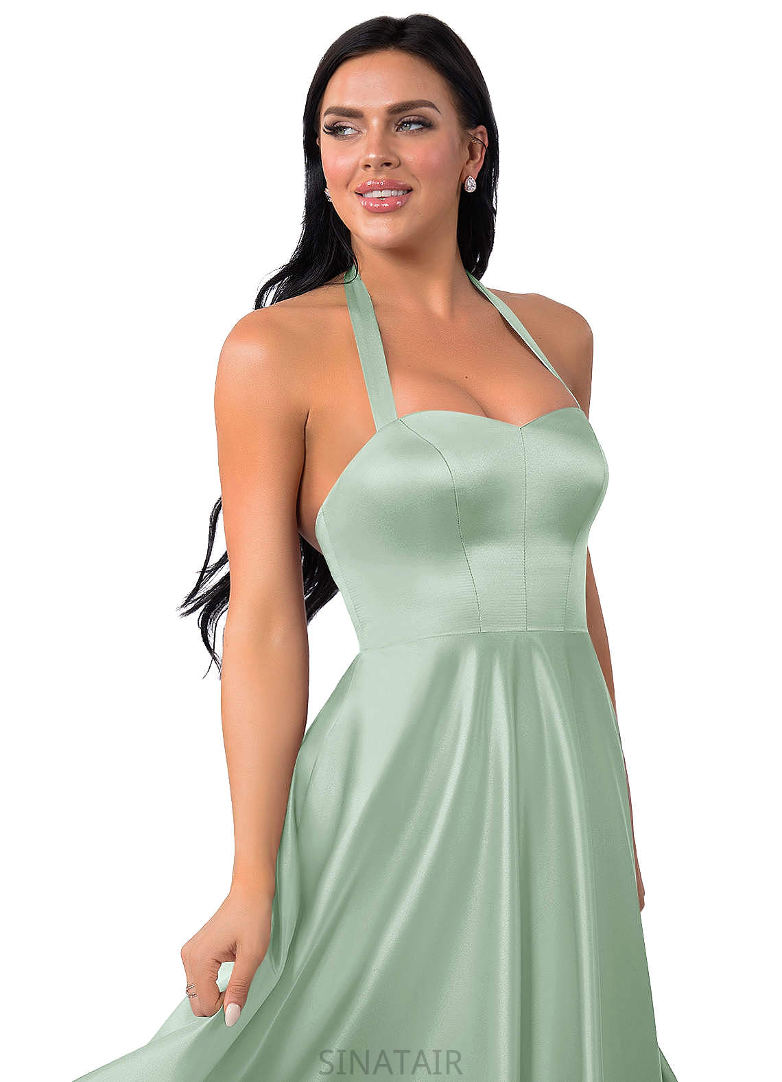 Jenna Floor Length Natural Waist V-Neck Sleeveless A-Line/Princess Bridesmaid Dresses