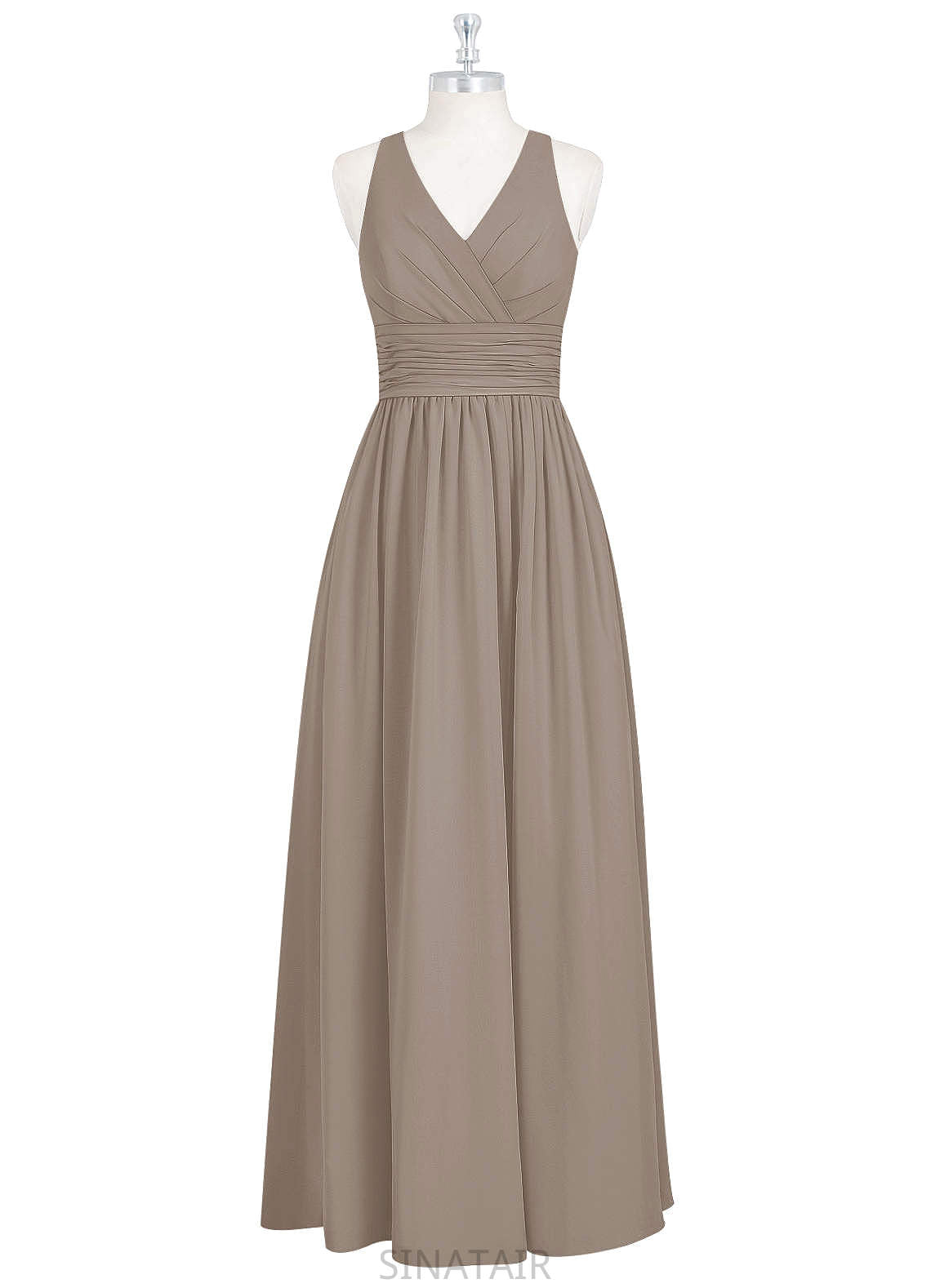 Luciana Spaghetti Staps Sleeveless Natural Waist A-Line/Princess Floor Length Bridesmaid Dresses