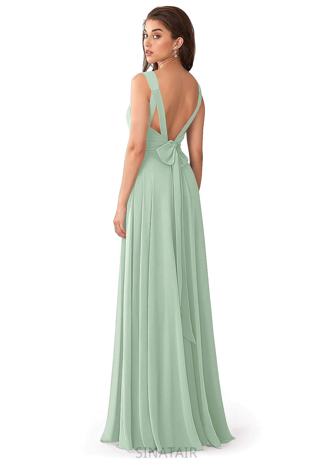 Mylie Floor Length Sleeveless V-Neck Empire Waist A-Line/Princess Bridesmaid Dresses